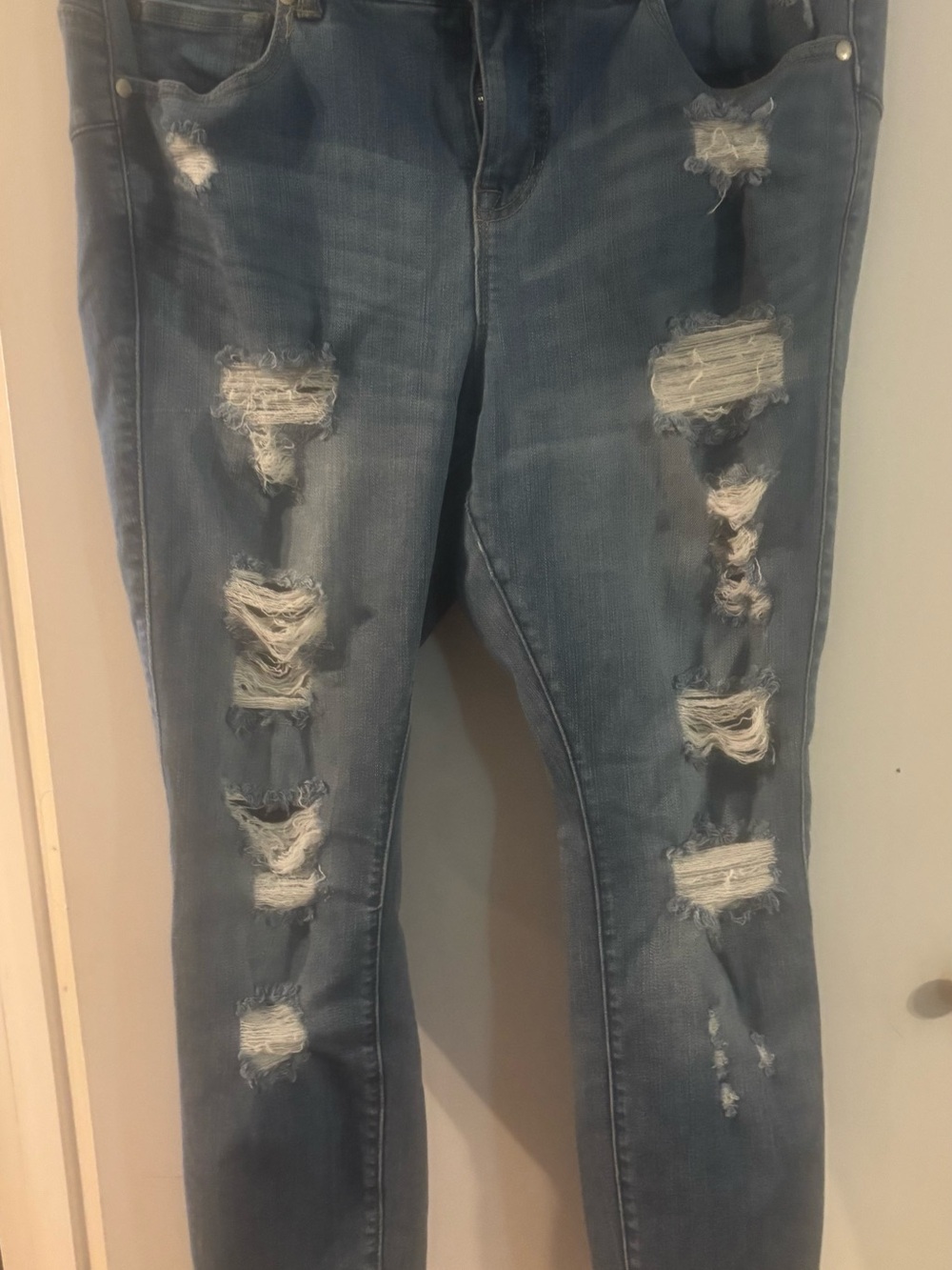 torrid Light Blue Ripped Skinny Jeans
